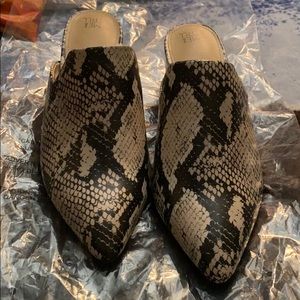 Snakeskin Mules